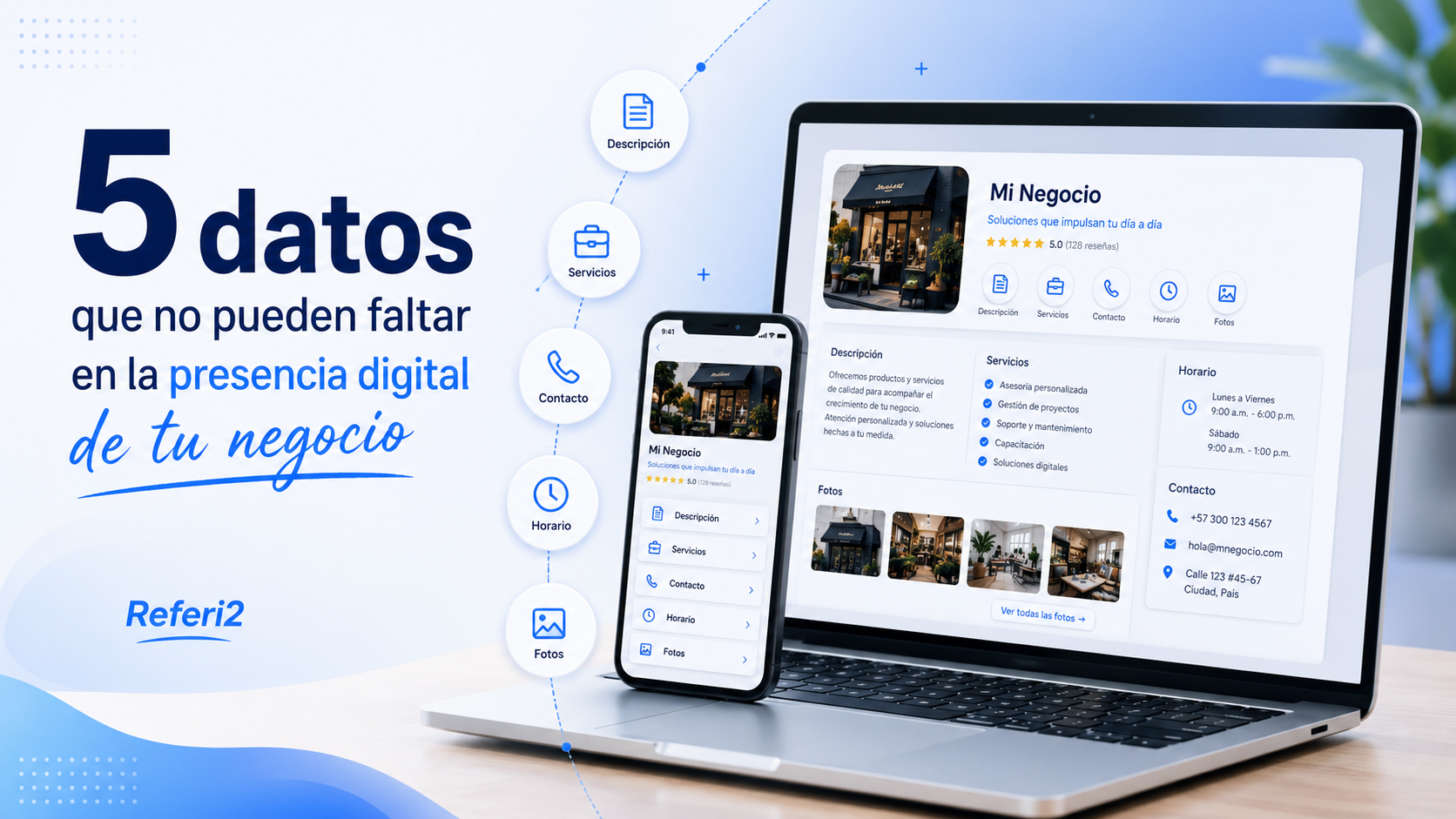 Cinco datos que nunca deben faltar en la presencia digital de un negocio